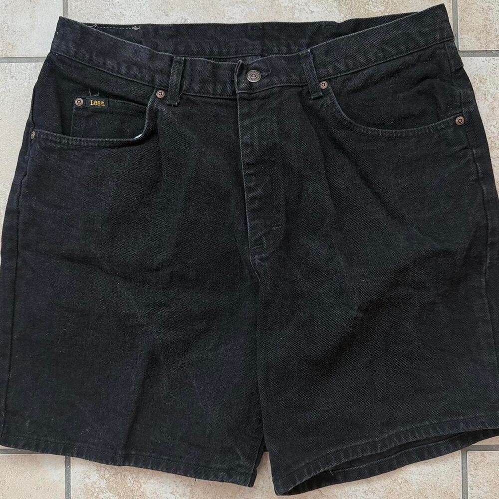 Lee Black Denim Shorts - Size 34